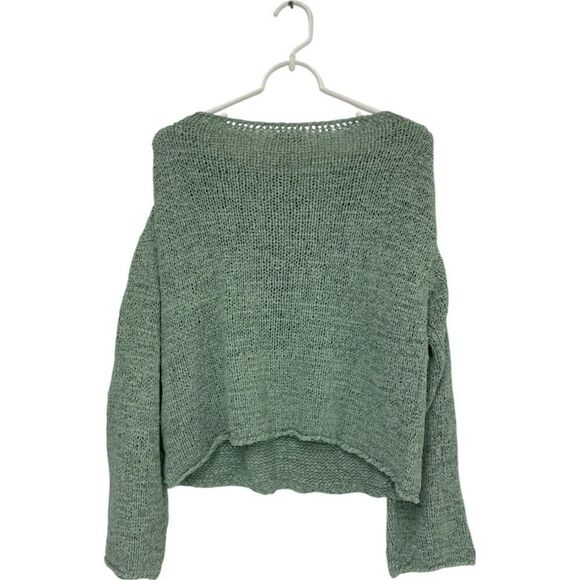 Massimo Dutti Womens Sweater Size S Green Boat Neck Open Knit 5614/608 NWOT - Picture 5 of 12